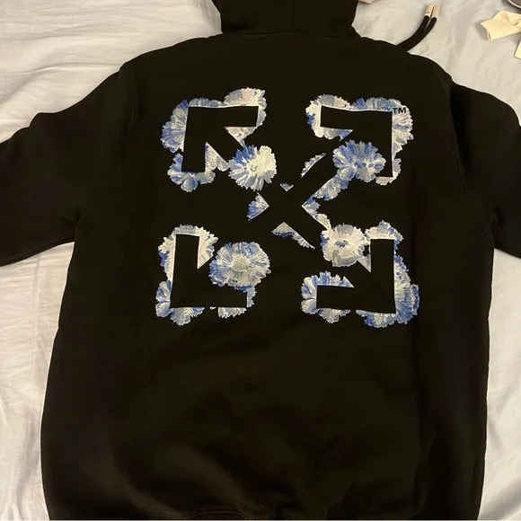 Off-White | Tops | Off White Embroidered Hoodie | Poshmark